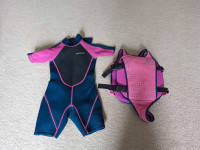 Kids Shorty Wetsuit - 3-4T + swimming aid