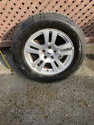 235/65 R17 like new Firestone Destination tires installed/balanced on factory Ford alloy wheels (Edg...