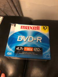 Maxell DVD-R 4.7GB 16x max 10 pack with Jewel cases New unopened