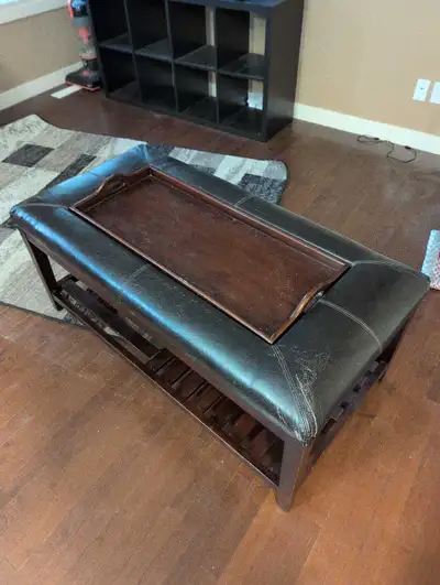 leather coffee table , View more