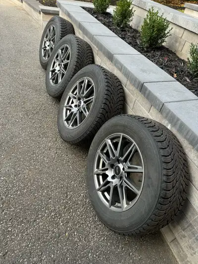 SNOW TIRES W/FAST RIMS TIRES HAVE 75-80% LEFT RIMS ARE SPOTLESS - SOME PICTURES SHOW RIMS WITH DRY W...