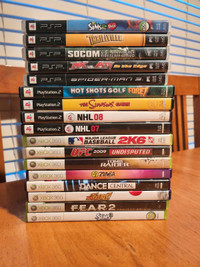XBox 360, PS2, PSP Games. 