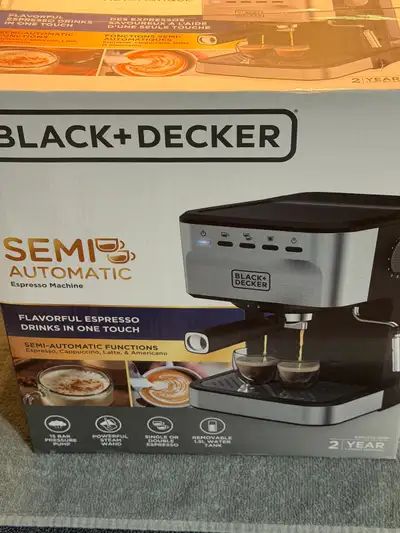 BLACK+DECKER Semi-Automatic 15-Bar Espresso and Cappuccino Maker, View more