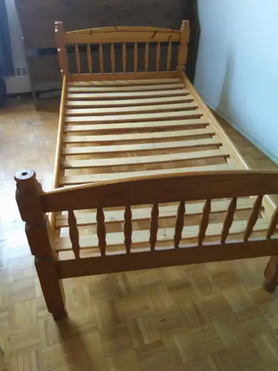 Twin bed frame, solid wood, View more