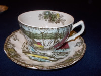 Friendly Village Cups and Saucers-Johnson Brothers