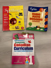 Grade 1 Canadian curriculum Sylvan Math Spelling workbooks