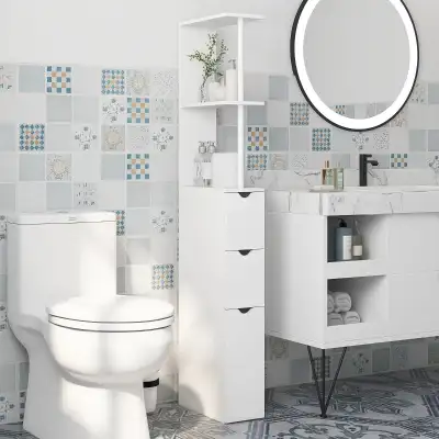 Tall Bathroom Storage Cabinet, Narrow Bathroom Cabinet with Draw, View more