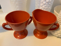 MILK GLASS, Anchor Hocking “Burnt Orange” or TerraCotta Color