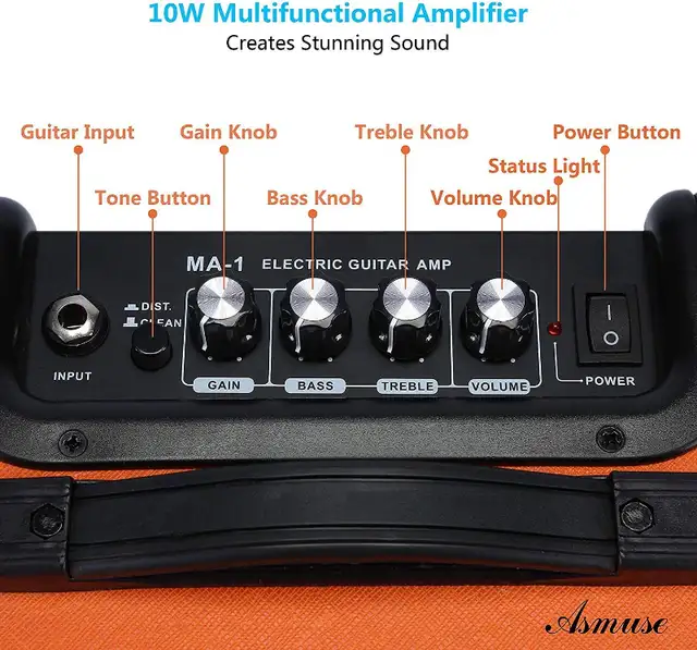 New Asmuse 10W Portable Electric Guitar Amplifier Speaker Combo in Amps & Pedals in Markham / York Region - Image 6