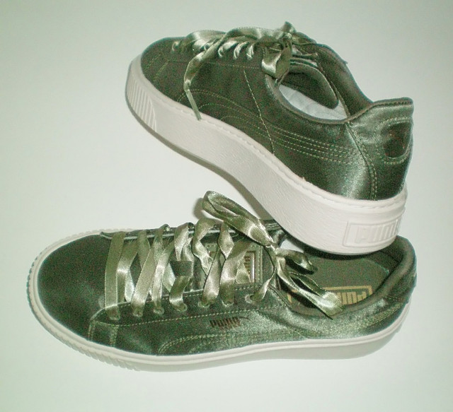 Womens Puma Basket Platform Satin Trainers in Women's - Shoes in London - Image 3