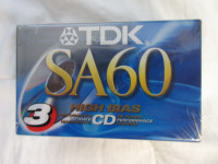 3 pack TDK SA60 new cassette tapes