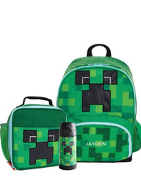 Mackenzie Minecraft™ Creeper Backpack & Lunch Bundle, Set of 3