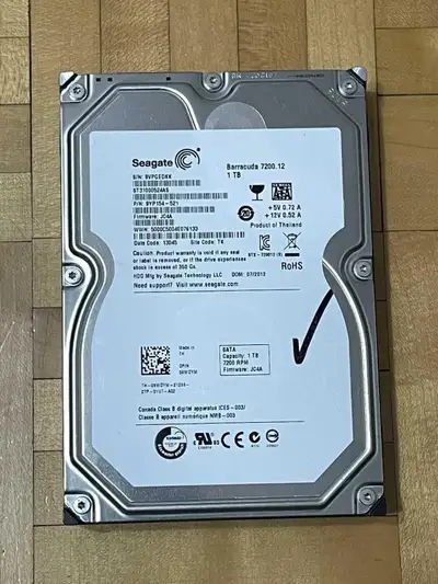 Hard Disk Seagate Barracuda 1TB SATA for desktop computers, View more