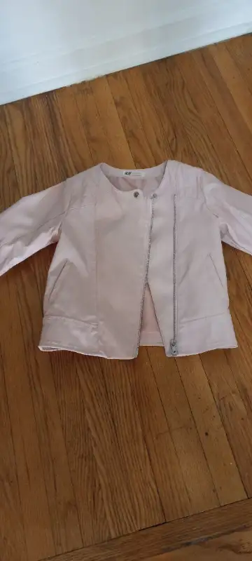 FAUX LEATHER pink jacket H & M size 7/8 T