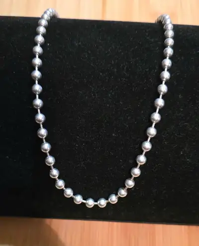 Vintage 925 Sterling Silver Beaded Necklace , View more