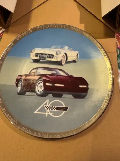 1953 Corvette 40th Anniversary plate. Located in Tillsonburg