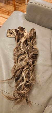 100% Remy hair extensions blonde and brown