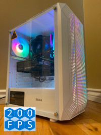 RTX 2060 (Beats 3050) Ryzen 5 6 Cores white RGB Gaming PC Win 11