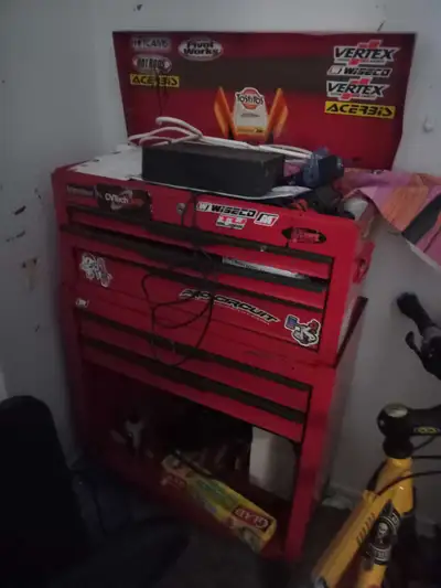 Two piece 5 drawer Toolbox on wheels, View more