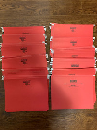 Red file folders