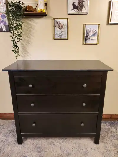 ikea hemnes 3 drawer dresser black brown IKEA HEMNES 3-drawer Chest, Black-brown