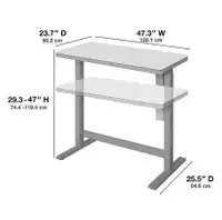 White Adjustable (Sit/Stand) Desk (Cobourg) FREE DELIVERY
