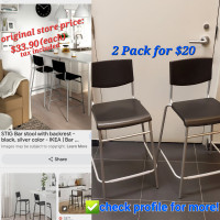 Deal! 2 IKEA STIG Bar/Kitchen Island Stools Chairs