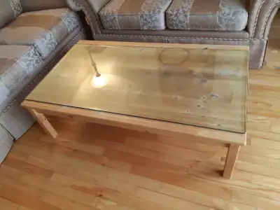 1 Table Salon Rectangle 47po × 28 po Bois + Vitre, View more