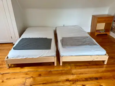 IKEA Stackable Twin Beds with Mattresses, View more