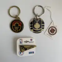 1993 A.M.K Souvenirs Toronto Maple Leafs Keychains and Lapel Pin