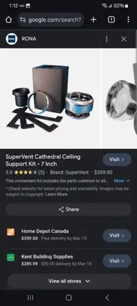 Cathedral ceiling support Kit 7 inch