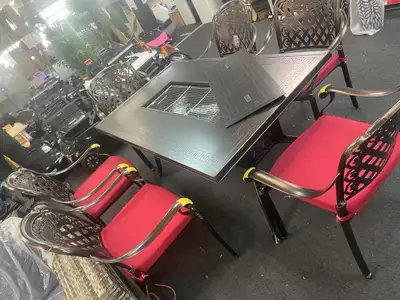 Brand New 7-Piece Aluminum Patio Dining Set with BBQ Table $1699, View more