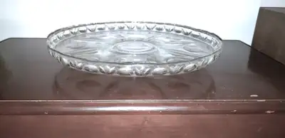 13-inch Clear Glass Serving Platter Tray with pedestal base, View more