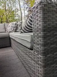 Wicker resin L shaped outdoor sofa 