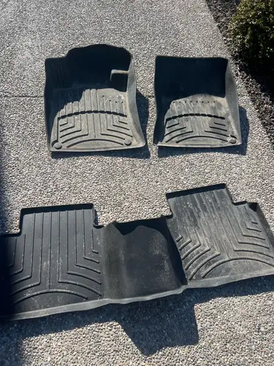 Black Weathertech HD Floor Mats, Front and rear (3 pieces). Custom made to fit a Nissan Altima SR. A...
