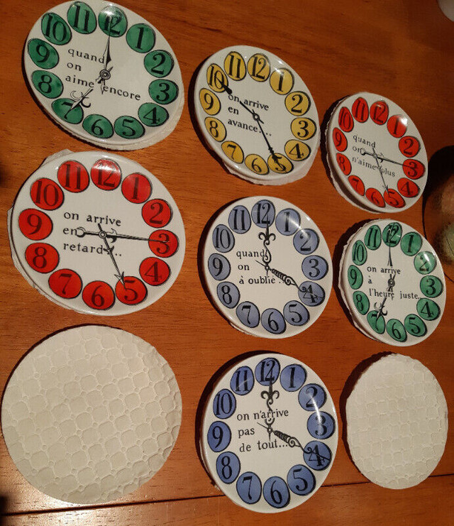 Piero Fornasetti Group of seven Quand on Arrive Clock Coasters in Arts & Collectibles in Oshawa / Durham Region - Image 3