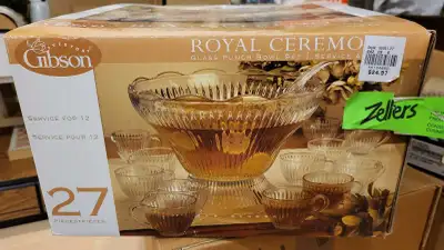 Moving sale - Glass punch bowl set, View more