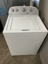 Whirlpool top load washer with silver controls 