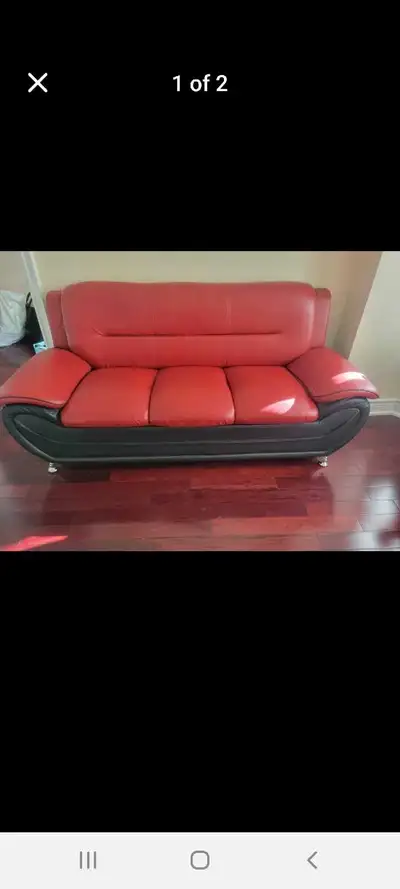 Red faux Leather Sofa, View more