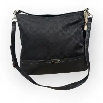 COACH Park Hobo Bag F23279 Black Signature Pebbled Leather, View more