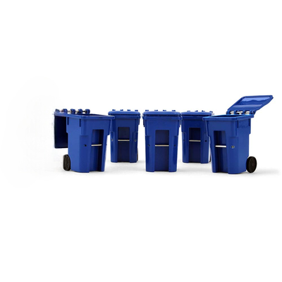 Die Cast Plastic Replica Blue Trash Cart Set, View more
