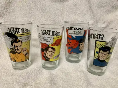 Star Trek - 10oz Drinking glasses - Set of 4 - (c) 2012, CBS Studios Characters depicted: 1. James T...