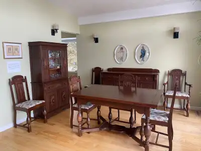 1940s Canadian Made Oak Dining Room Set, View more