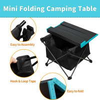 Small Folding Table, Portable Camping Table with Carry Bag