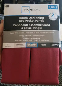 Mainstays Room Darkening Curtain Rod Pocket Panels **NEW**