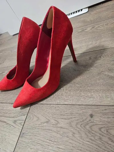Shoedazzle Red Suede Pointed Toe Pumps, View more