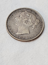 1899 Silver Newfoundland 20 Cents Coin(NFLD Queen Victoria)