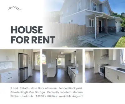 3 bed 2 bath, Main floor of home.