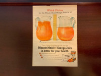Vintage Minute Maid Orange Juice Magazine Ad