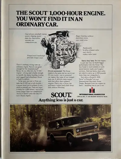 «Anything less is just a car. » Dimensions : 8 inches wide by 10 3/4 inches high. In excellent condi...